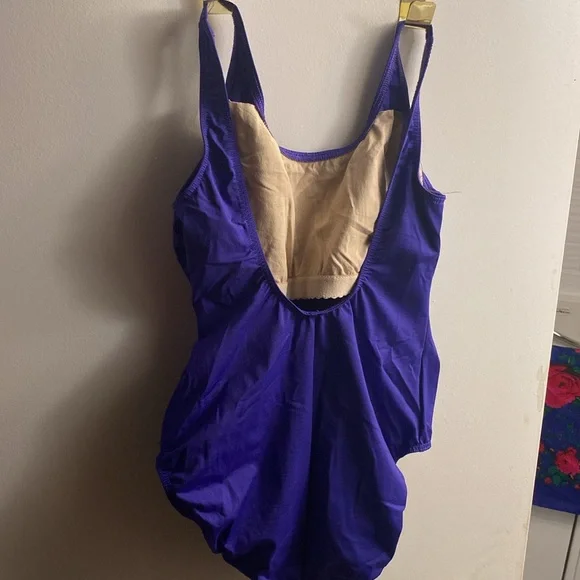 Purple Swimsuit with Gold Embroidery - Picture 2 of 7